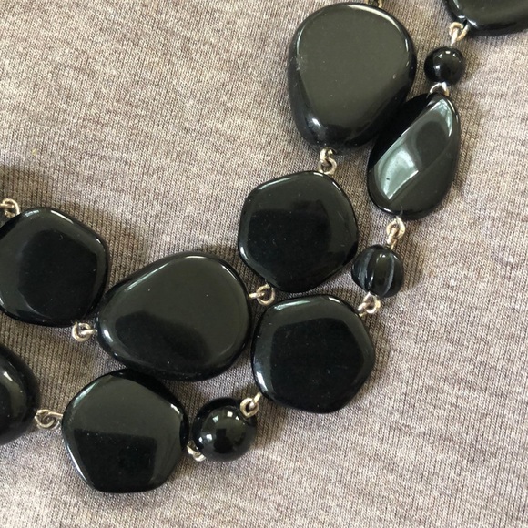 Talbots double strand black stone necklace - Picture 3 of 3